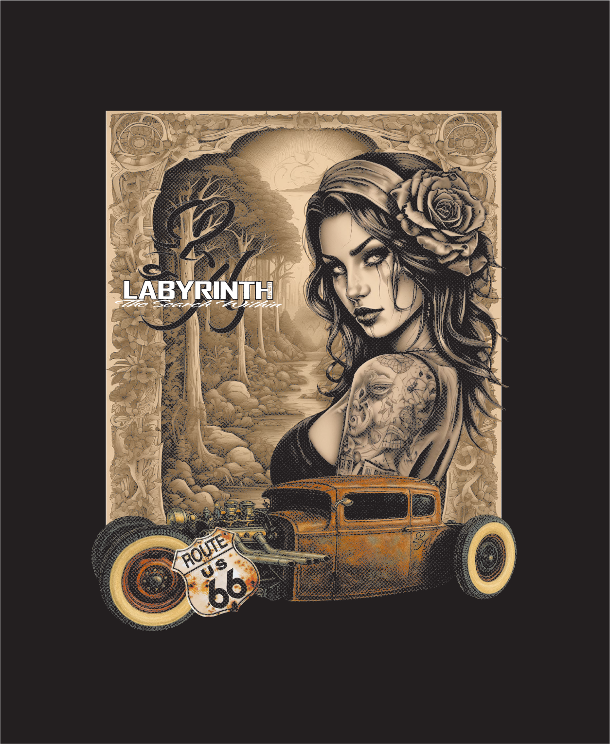 HOT ROD GIRL - BLACK TEE