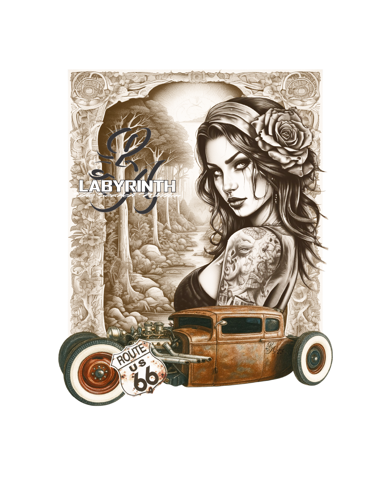 HOT ROD GIRL - WHITE TEE
