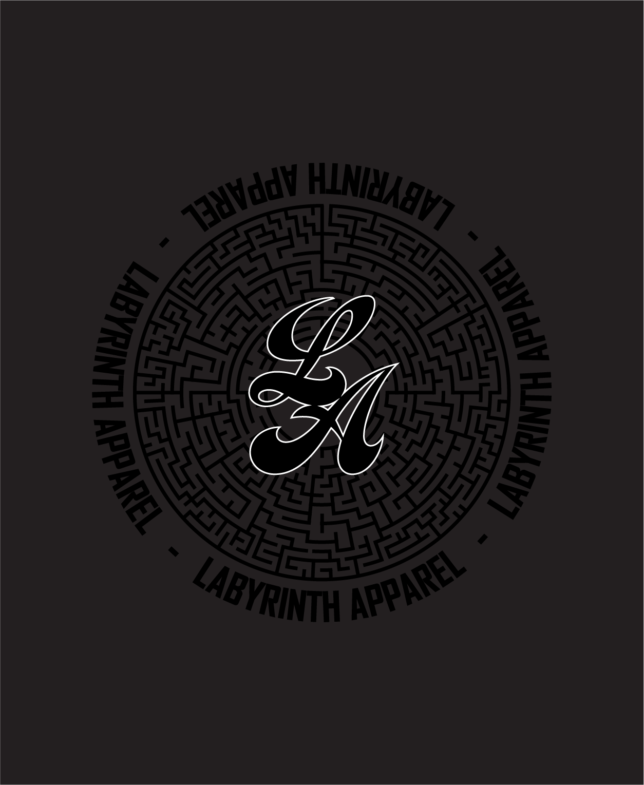 OG MAZE - BLACK ON BLACK - BLACK TEE