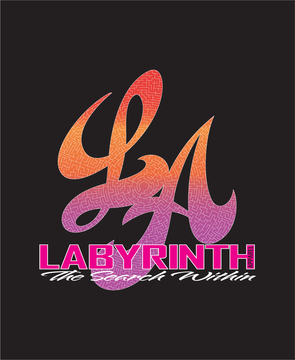 PINK/ORANGE AMAZED - BLACK TEE