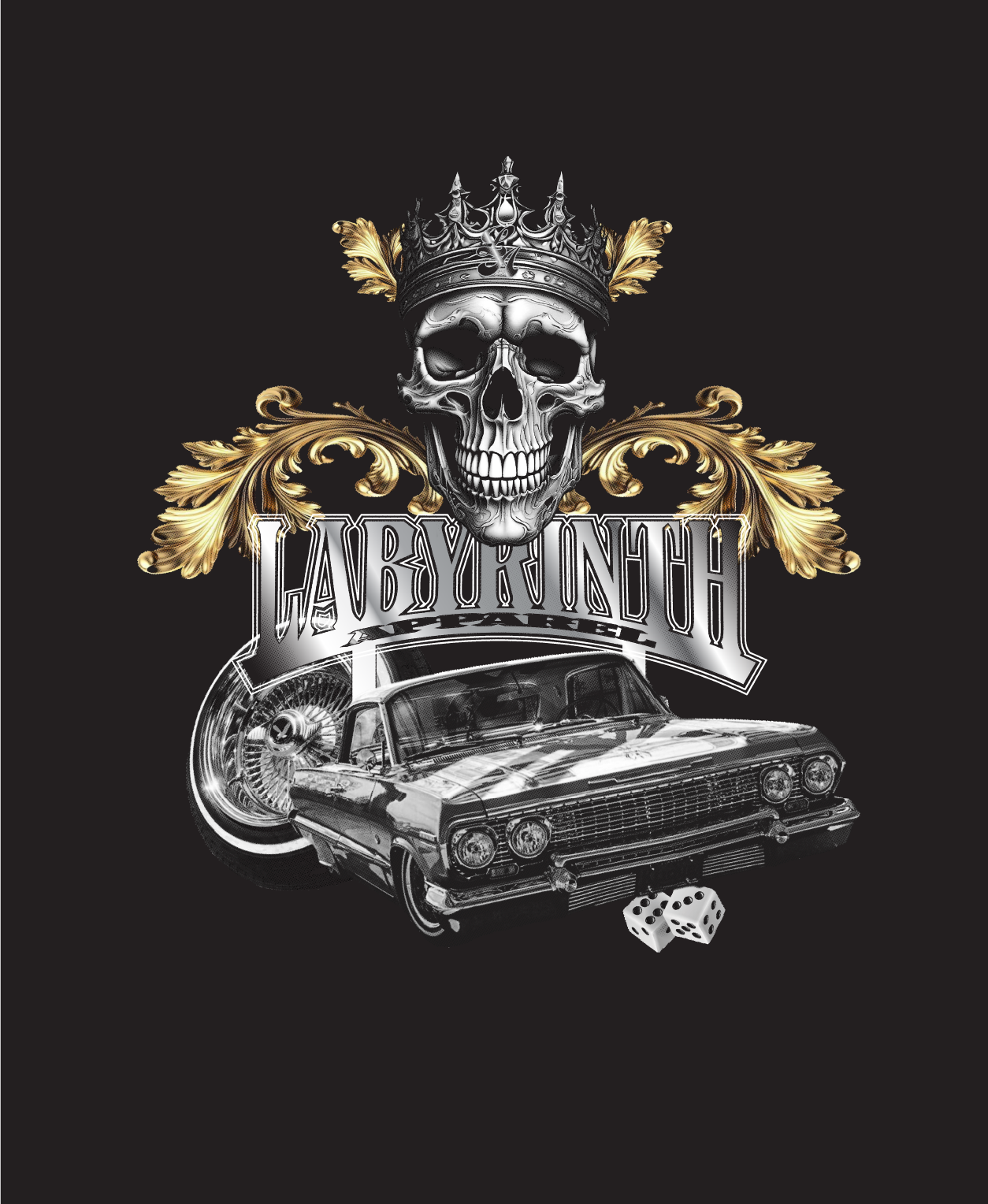 KING TRE LOWRIDER - BLACK TEE