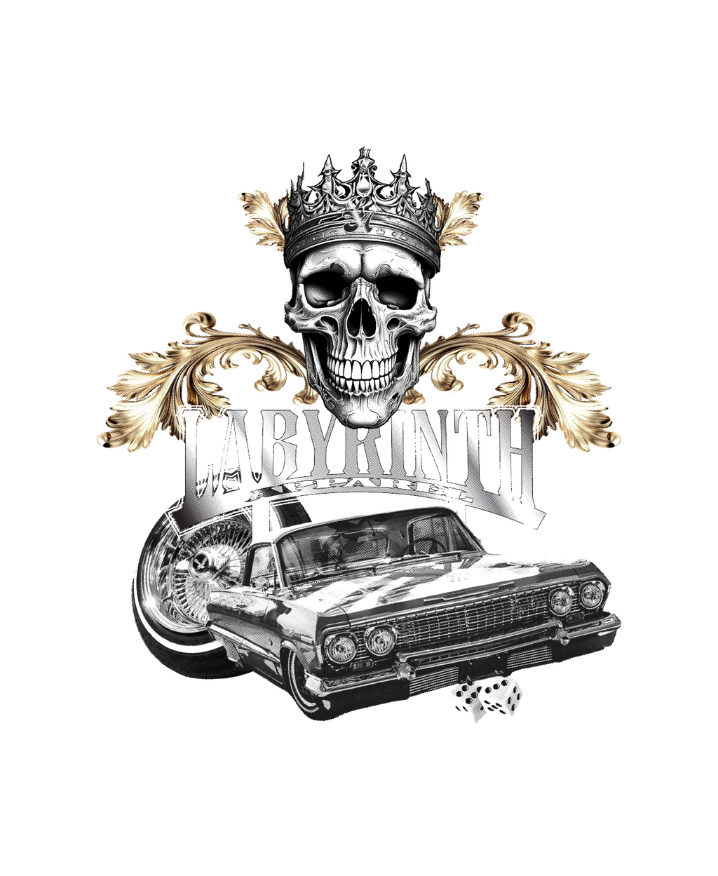 KING TRE LOWRIDER - WHITE TEE