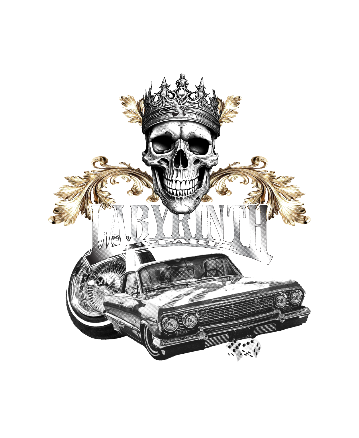 KING TRE LOWRIDER - WHITE TEE