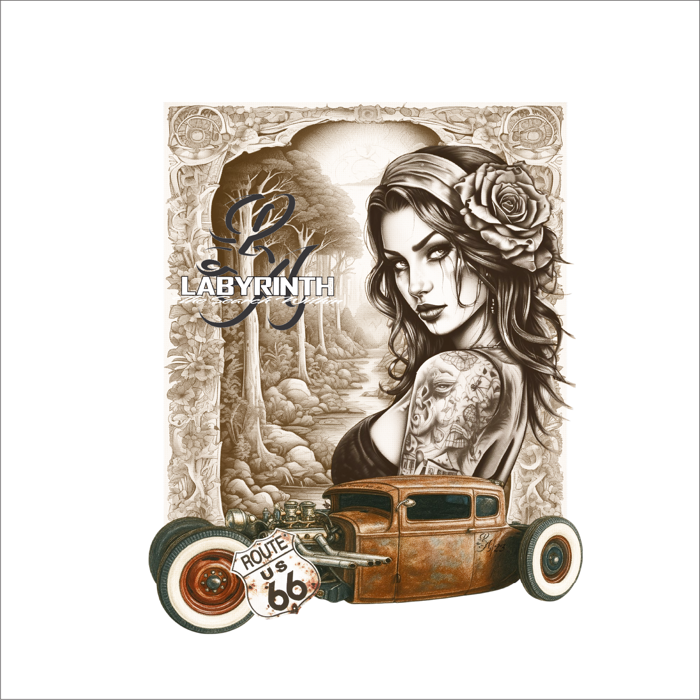 HOT ROD GIRL - WHITE TEE