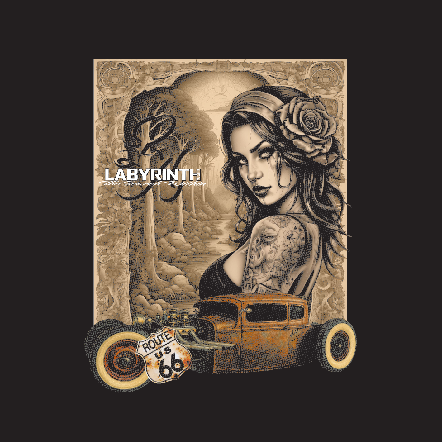 HOT ROD GIRL - BLACK TEE