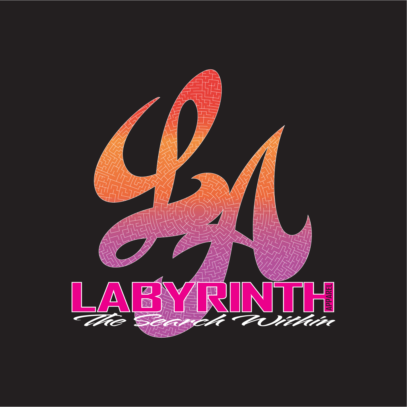 PINK/ORANGE AMAZED - BLACK TEE