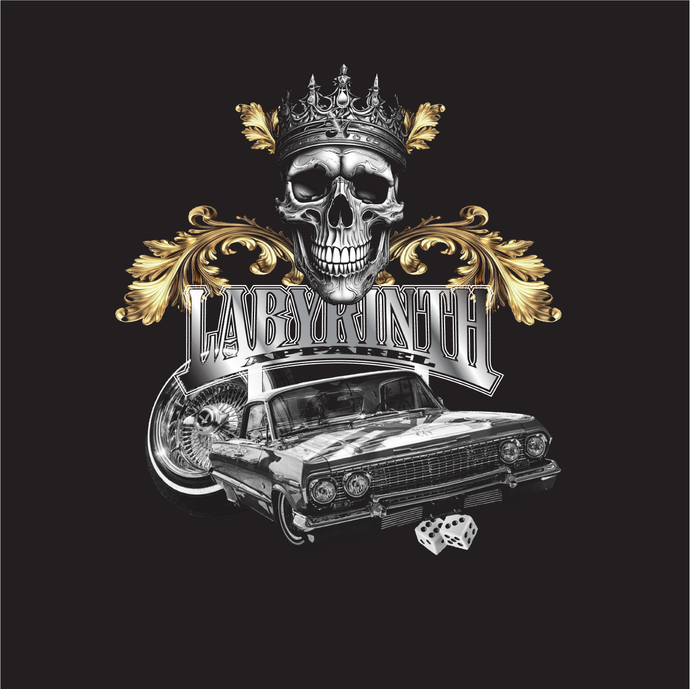 KING TRE LOWRIDER - BLACK TEE