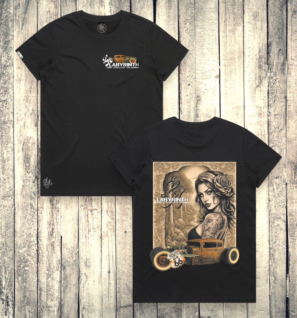 HOT ROD GIRL - BLACK TEE