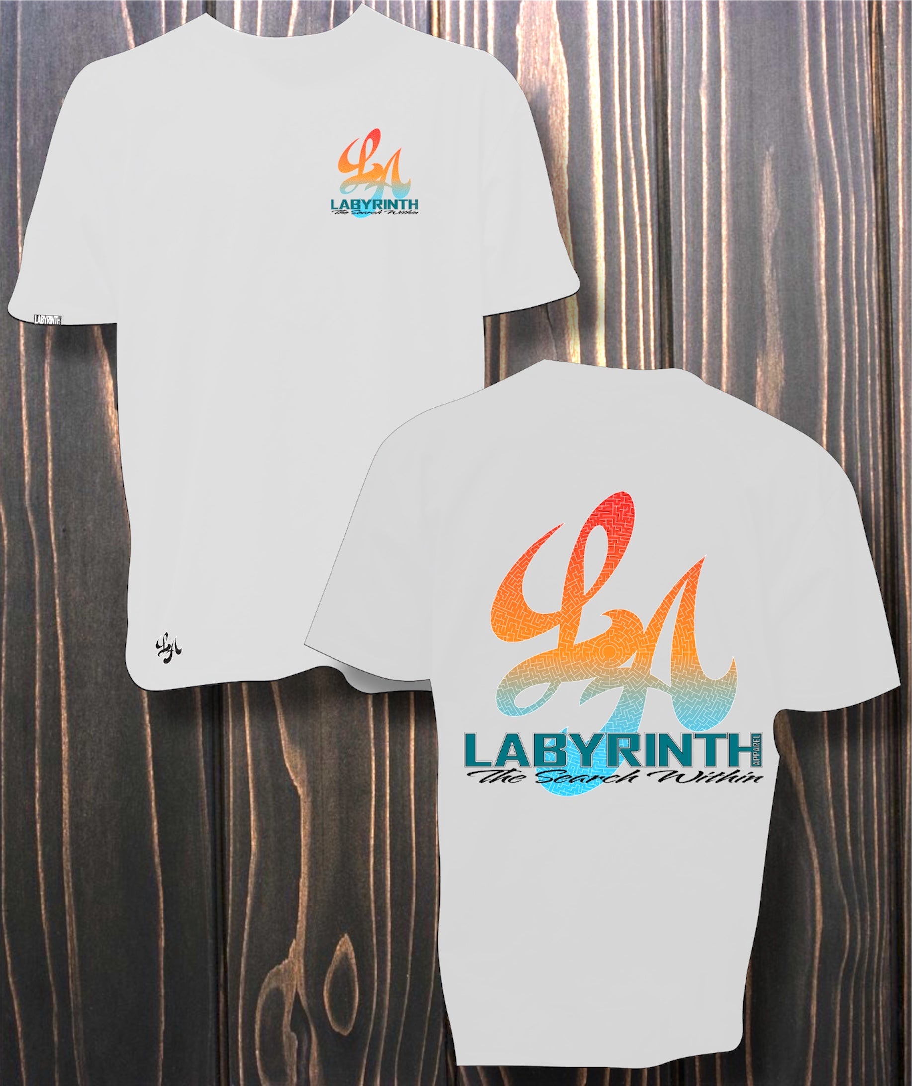 BLUE/ORANGE AMAZED - WHITE TEE