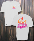 PINK/ORANGE AMAZED - WHITE TEE