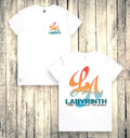 BLUE/ORANGE AMAZED - WHITE TEE