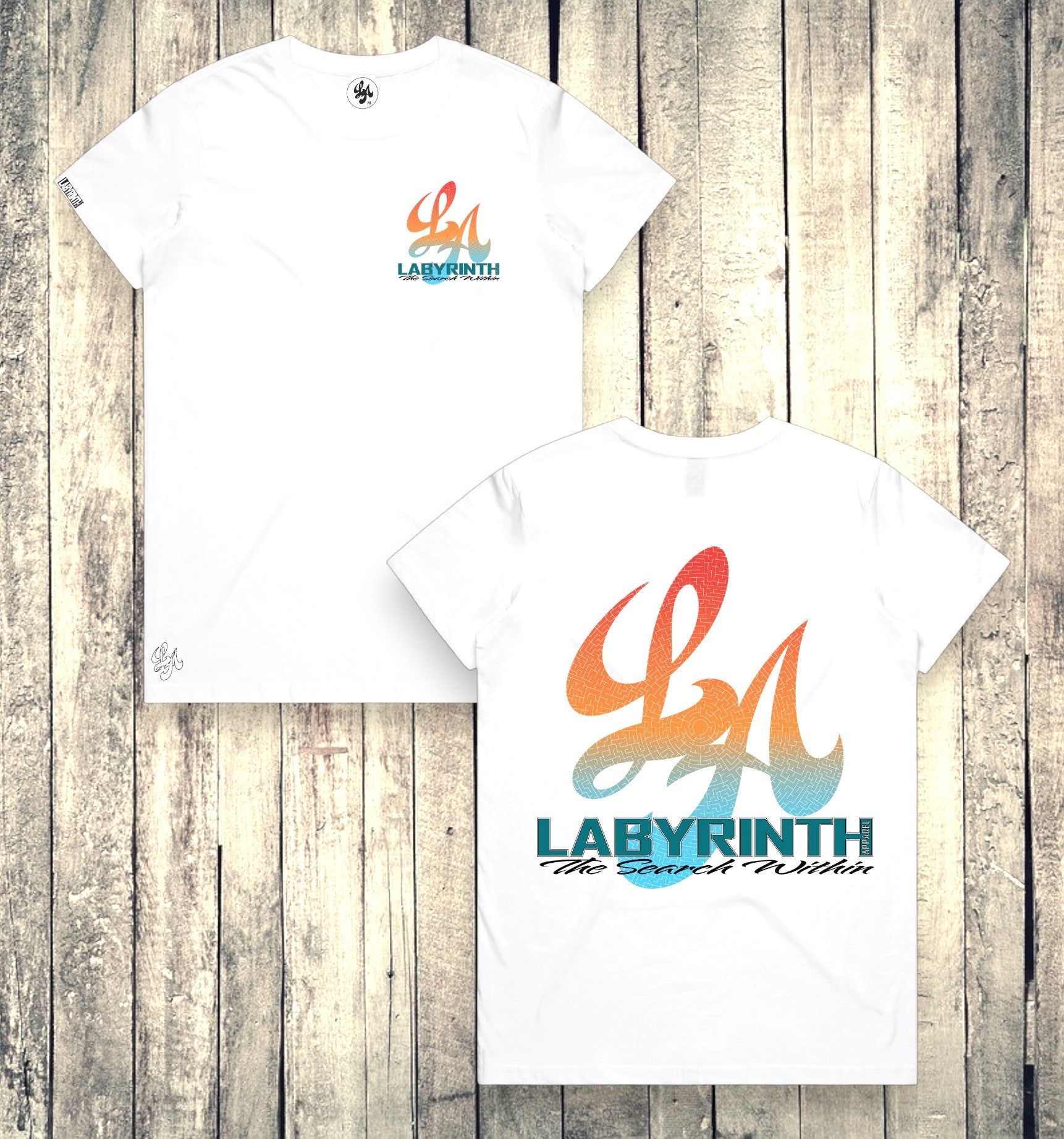 BLUE/ORANGE AMAZED - WHITE TEE