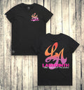 PINK/ORANGE AMAZED - BLACK TEE
