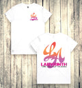 PINK/ORANGE AMAZED - WHITE TEE