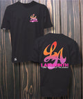 PINK/ORANGE AMAZED - BLACK TEE