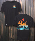 BLUE/ORANGE AMAZED - BLACK TEE